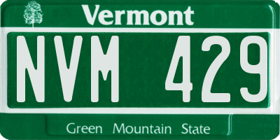 VT license plate NVM429