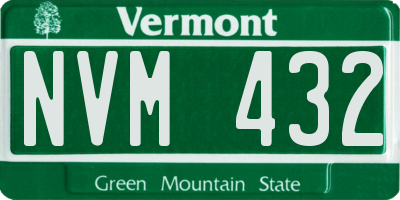 VT license plate NVM432