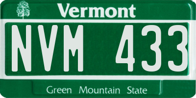 VT license plate NVM433