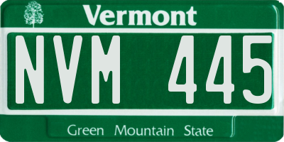 VT license plate NVM445