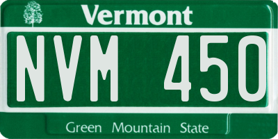VT license plate NVM450