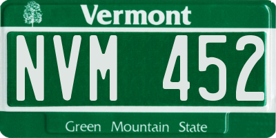VT license plate NVM452