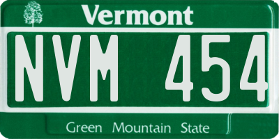 VT license plate NVM454