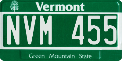 VT license plate NVM455