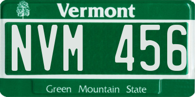VT license plate NVM456