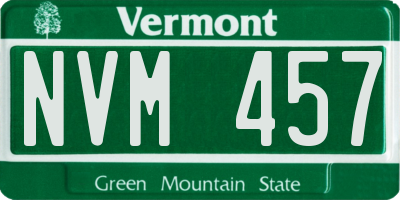 VT license plate NVM457