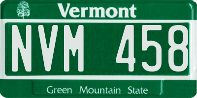 VT license plate NVM458