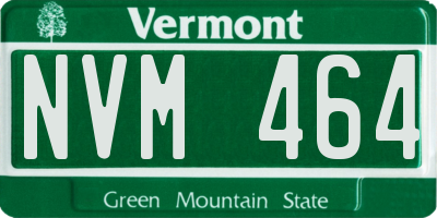 VT license plate NVM464