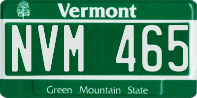 VT license plate NVM465