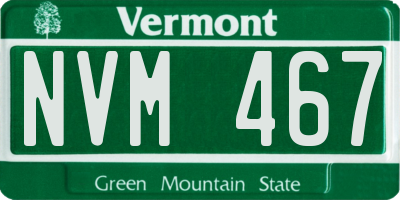 VT license plate NVM467