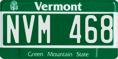VT license plate NVM468