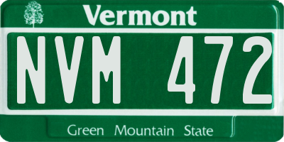 VT license plate NVM472
