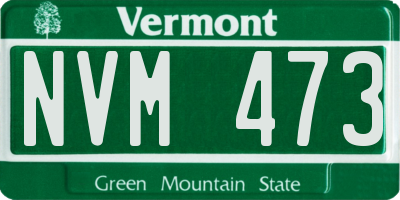 VT license plate NVM473