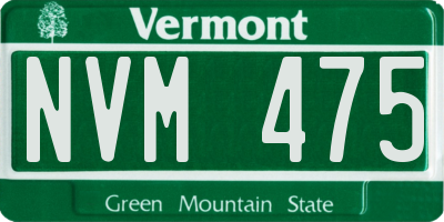 VT license plate NVM475