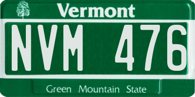 VT license plate NVM476