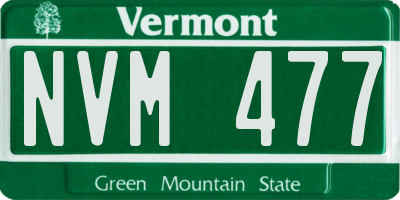 VT license plate NVM477