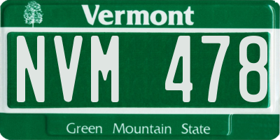 VT license plate NVM478