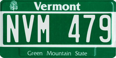 VT license plate NVM479