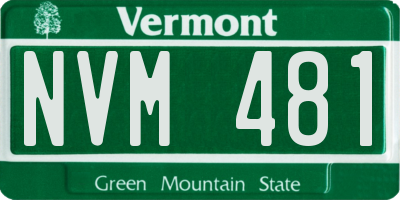 VT license plate NVM481