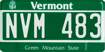 VT license plate NVM483