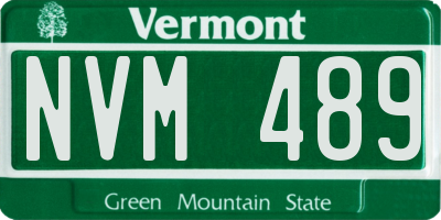 VT license plate NVM489