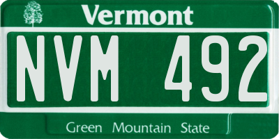 VT license plate NVM492