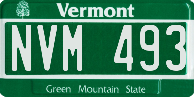 VT license plate NVM493