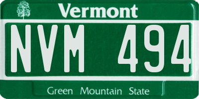 VT license plate NVM494