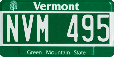 VT license plate NVM495