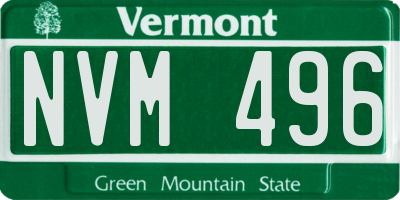 VT license plate NVM496
