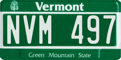 VT license plate NVM497