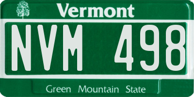 VT license plate NVM498