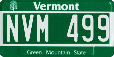 VT license plate NVM499