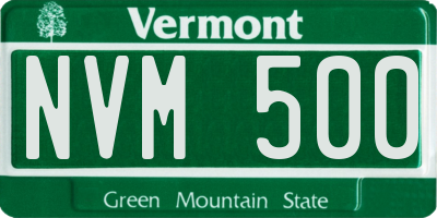 VT license plate NVM500