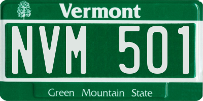 VT license plate NVM501
