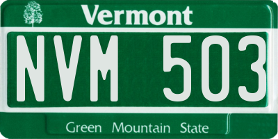 VT license plate NVM503