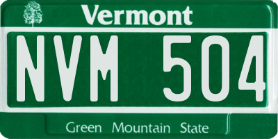 VT license plate NVM504
