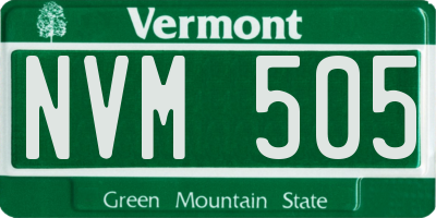 VT license plate NVM505