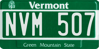VT license plate NVM507