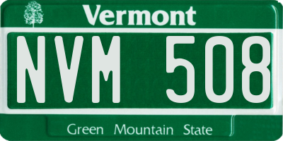VT license plate NVM508