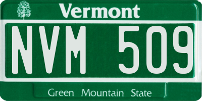 VT license plate NVM509