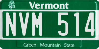 VT license plate NVM514