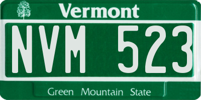 VT license plate NVM523