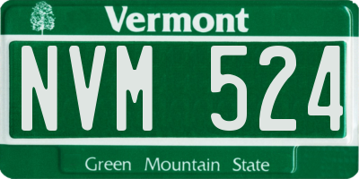 VT license plate NVM524