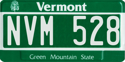 VT license plate NVM528