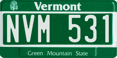 VT license plate NVM531