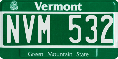 VT license plate NVM532