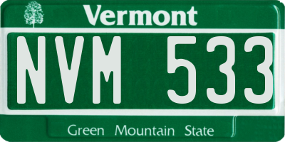 VT license plate NVM533