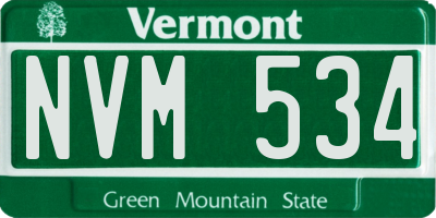 VT license plate NVM534