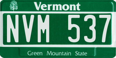 VT license plate NVM537